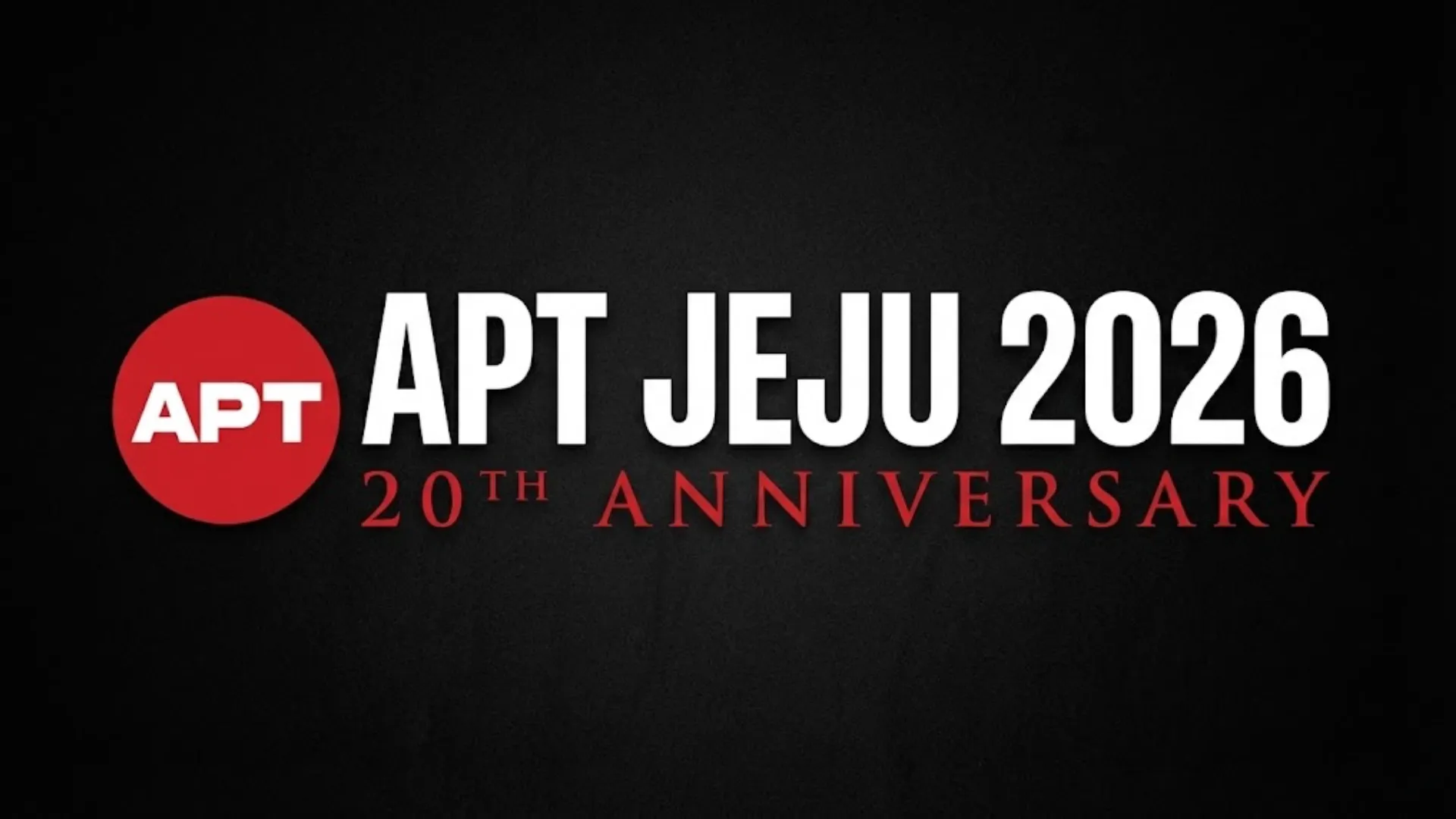 Banner for APT Jeju 2026 Asian Poker Tour 20th Anniversary celebration.